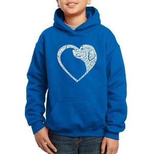 LA Pop Art Dog Heart - Boy's Word Art Hooded Sweatshirt - 1 of 4