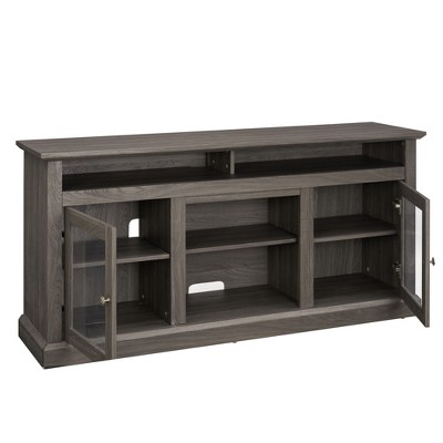 NicBex TV Stand with Glass Door for TVs up to 65 Inches,Modern Entertainment Center with Cabinets and Open Shelves