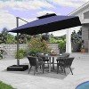 PURPLE LEAF Cantilever Outdoor Umbrella with Base Large Patio Hanging Double Top Square Offset Umbrella 360° Rotation - 2 of 4