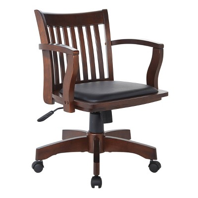 Deluxe Wood Banker's Chair Padded Seat with Base - OSP Home Furnishings