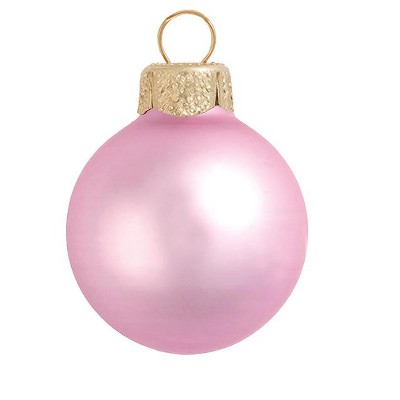 Northlight 2ct Matte Glass Ball Christmas Ornament Set 6" - Pale Pink