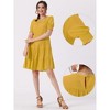 Allegra K Women's Round Neck Short Puff Sleeve Tiered Boho Smocked Dresses - 2 of 4