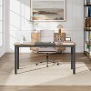 Nasitip 63" Rectangle Dining Table for 2–6, Modern Farmhouse Table with Metal Legs, Black & Vintage Finish for Kitchen or Dining Room - 3 of 4