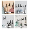 LunaLulinlk Adhesive Hooks,15 Pcs, Heavy Duty Hold 12Lbs, Stainless Steel Black Wall Hanger, Adhesive Hanger for Hanging, Metal Sticky J Strip Hooks - 2 of 4