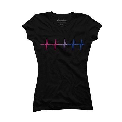 Adult Design By Humans Bisexual Pride Rainbow Heartbeat By Thingsandthings T-Shirt