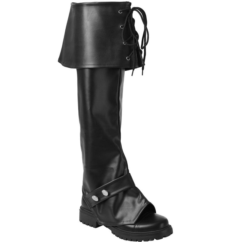 HalloweenCostumes.com One Size Fits Most  Adult Deluxe Vinyl Boot Tops, Black, 1 of 2