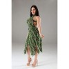 Slickblue Women's Halter Ruffled Midi Dress, Open Back Knit, Multi-Ruffle Hem Party Style, Green, Size S-L - 3 of 4