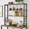 VASAGLE Baker's Rack Microwave Oven Stand Kitchen Tall Utility Storage Shelf 6 Hooks and Metal Frame - 4 of 4