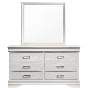 Modern 6 Drawer Dresser made with Wood in White - 1 of 1