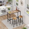 VEVOR Bar Table, Sturdy Metal Frame High Top Pub Table, Narrow Long Kitchen Dining, Cocktail Counter Bar Height Desk, 39x16x35.5 in, Brown and Black - 2 of 4