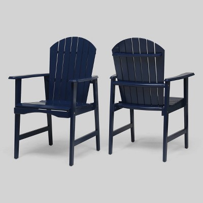 2pk Malibu Acacia Wood Patio Adirondack Dining Chairs - Christopher Knight Home