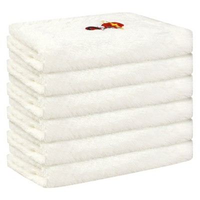 Unique Bargains Bathroom Highly Absorbent Lightweight Cartoon Pattern Cotton Face Cloths 6 Pcs