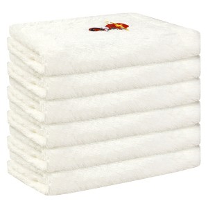 Unique Bargains Bathroom Highly Absorbent Lightweight Cartoon Pattern Cotton Face Cloths 6 Pcs - 1 of 4