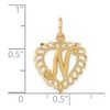 Black Bow Jewelry 14k Yellow Gold, Grace Collection, Satin Heart Initial N Pendant, 15mm - 4 of 4