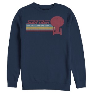 Men's Star Trek: The Next Generation USS Enterprise Vertical Retro Rainbow Logo Sweatshirt - 1 of 4