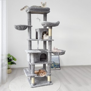 Lyngins 6-Level Cat Tree Tower, Multi-Platform Cat Tower with Removable Cushions, Cat House, Cat Scratching Post & Hammocks for Indoor Cats - 1 of 4