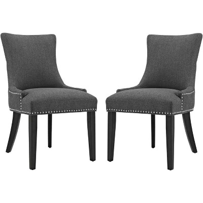 Modway Marquis Dining Side Chair Fabric Set of 2 Gray