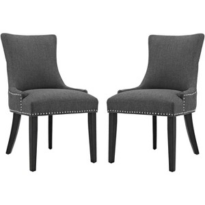 Modway Marquis Dining Side Chair Fabric Set of 2 Gray - 1 of 3