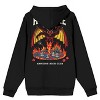 Stranger Things Hawkins Hellfire Demon With Sword Adult Black Long Sleeve Zip-Up Hoodie - 2 of 4