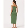 cheibear Women's Sleeveless Spaghetti Strap Midi Cami Tank Sleepdress - 3 of 4