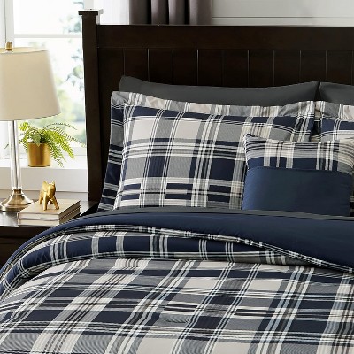 Der Rose BALHAM TRADE-7 Pieces All Season Lightweight Queen Size Comforter Set Classic Plaid Bed in a Bag Beige Brown-Queen 90"x90" — фото 7
