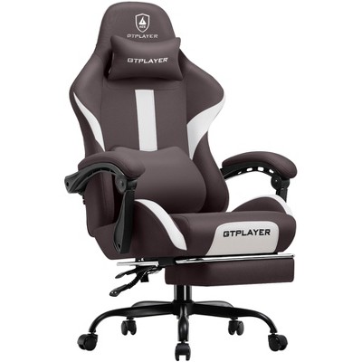 GTPLAYER Ergonomic Gaming Chair with Footrest, Lumbar Support, Breathable Computer Chair with Pocket Spring Cushion, Chairs for Adults