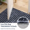 Area Rugs Washable Non Slip Low Pile Carpet Geometric Checkered Print Rug for Bedroom Living Room - 4 of 4