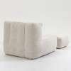 CAVINAS Fluffy Bean Bag Chair, Lazy Sofa Chair with Memory Foam and Ottoman, for Living Room, Bedroom, Apartment, White - 2 of 4