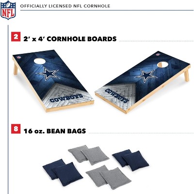 Dallas Cowboys Blue and Gray Wood Cornhole Set