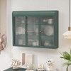 Okak Modern 3-Door Arched Wall Cabinet with Featuring 3-tier Storage Glass Doors for Entryway/Dining Room/Living Room/Kitchen - 4 of 4