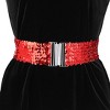 Allegra K Women's Stretchy Wide Waist Belts Interlock Buckles Shinny Sequins Decor Belts for Dresses 2 Pcs - 4 of 4