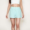 Anna-Kaci Lounge Women's Seersucker Stripe Lounge Shorts with Elastic Waistband and Decorative Button Front - 4 of 4