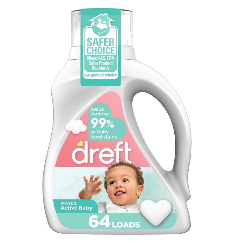 Dreft Active Baby Liquid Laundry Detergent HE Compatible , 1 of 14