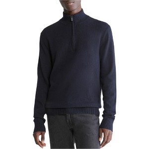 Calvin Klein Mens Ribbed Trim Quarter Zip Pullover Sweater - 1 of 1