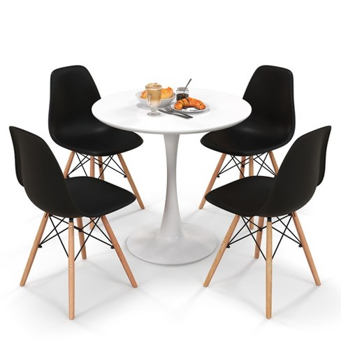 Tangkula 5 Pcs Dining Set Modern Round Dining Table 4 Chairs For Small ...