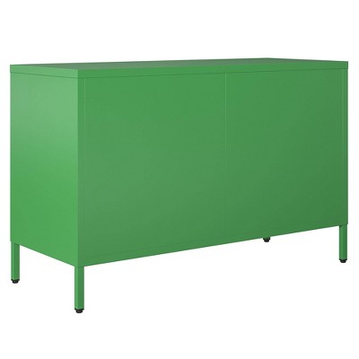Kelly Green Metal 2 Door Storage Cabinet with Mesh Doors