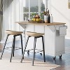 ELJGET Kitchen Island with Storage Rolling Kitchen Cart Storage Cart with Drop Leaf Countertop, Storage Cabinet and 3 Drawers for Dinning Room - 3 of 4