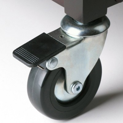 Light Wood and Black Drop Leaf Kitchen Cart with Storage