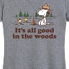 Women's - Peanuts - Snoopy Woodstock All Good In The Woods Short Sleeve Graphic T-Shirt - 2 of 4
