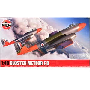 Level 3 Model Kit Gloster Meteor F.8 Aircraft with 2 Scheme Options 1/48 Plastic Model Kit by Airfix - 1 of 3