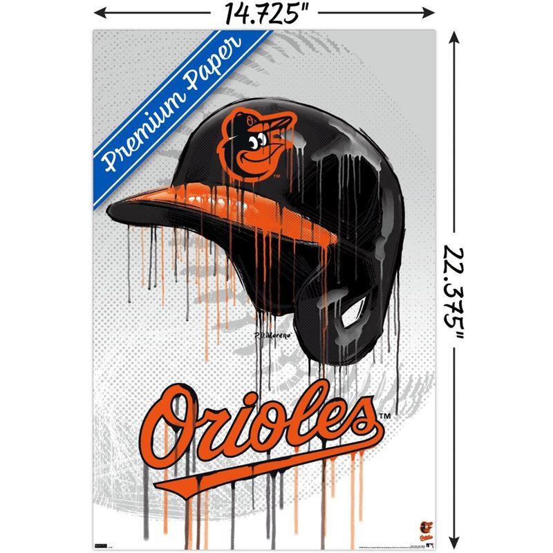 Trends International MLB Baltimore Orioles - Drip Helmet 22 Unframed Wall Poster Prints, 3 of 7