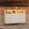Dresser with LED Light & Charging Station, Storage Cabinet with 6 Drawers and 2 Open Shelves - 3 of 4