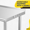 Stainless Steel Kitchen Prep Table NSF Commercial Workbench With Backsplash - 3 of 4