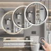 Stufurhome Round Beveled Edge 3 Colors Dimmable LED Anti-Fog Memory Wall Mount Bathroom Vanity Mirror - 3 of 4