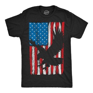 Mens Eagle In Flag Awesome T Shirt Fourth Of July Graphic Tee For Men - Crazy Dog Men's T Shirt - 1 of 4