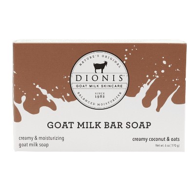 Dionis Goat Milk Bar Soap Creamy Coconut & Oats, 6 oz.