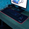 Insten RGB Mouse Pad Gaming XXL Extended, LED Soft Cloth with 1 USB Port Mat, Ergonomic Anti-Slip Rubber Base, Black 31.5 x 12 x 0.16 in - 2 of 4