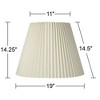 Springcrest Ivory Pleated Large Lamp Shade 11" Top x 19" Bottom x 14.25" High x 14.5" Slant (Spider) Replacement with Harp and Finial - 4 of 4