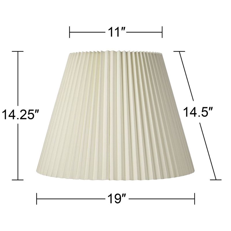 Springcrest Ivory Pleated Large Lamp Shade 11" Top x 19" Bottom x 14.25" High x 14.5" Slant (Spider) Replacement with Harp and Finial, 5 of 9