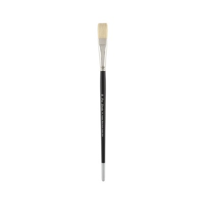Creative Mark Pro Stroke Premium White Chungking Hog Bristle Artist Paint Brush - Flat - Natural Bristle Brush w/ Great Control Suitable for Oils,